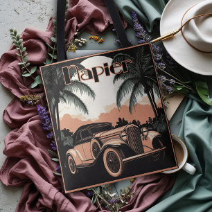 Bolso De Tela Coche Vintage Era Art Deco Napier
