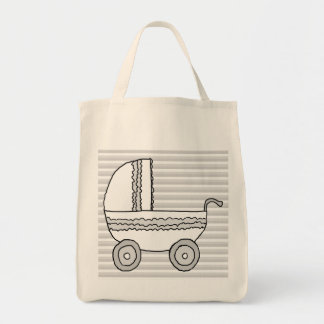 Bolso De Tela Cochecito de niño blanco y gris del bebé