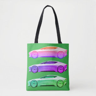 Bolso De Tela Coches deportivos elegantes en colores atrevidos e