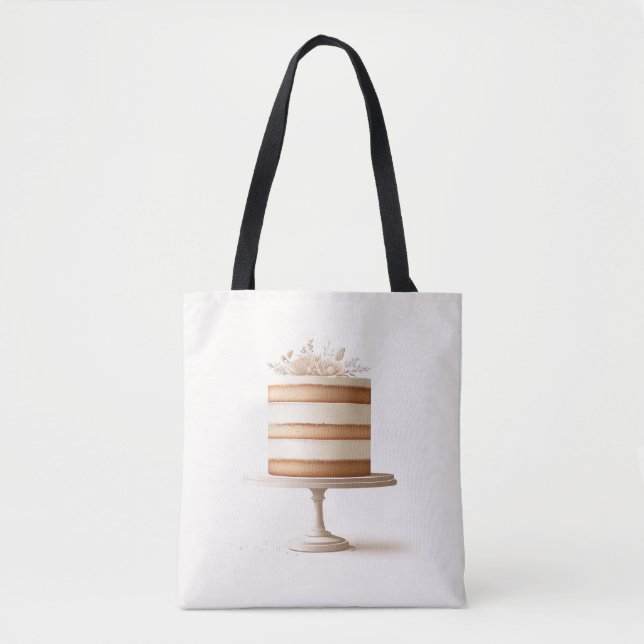Bolso De Tela Cocina de pastelería floral blanca de estilo elega (Anverso)