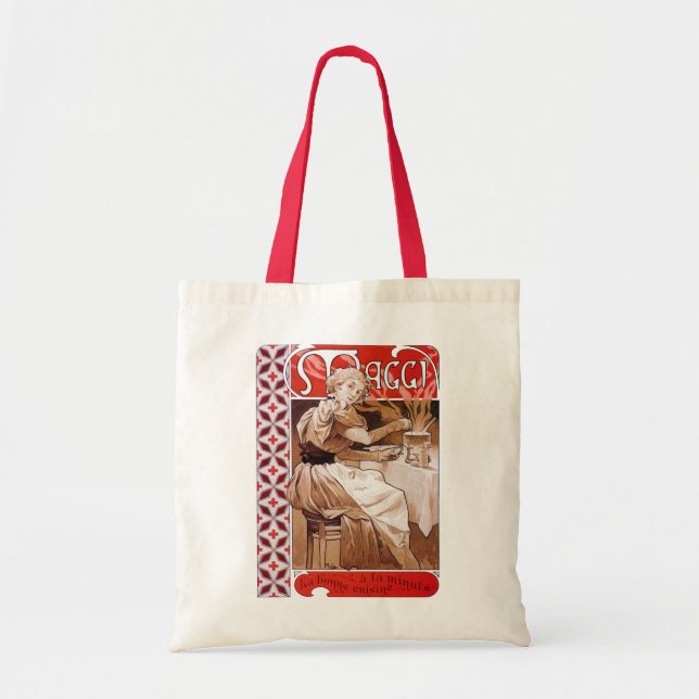 Bolso De Tela Cocina femenina, Alphonse Mucha (Frente)