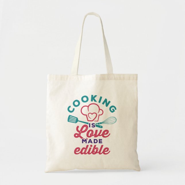 Bolso De Tela Cocina hecha con amor Cocinar cocinero comestible (Frente)