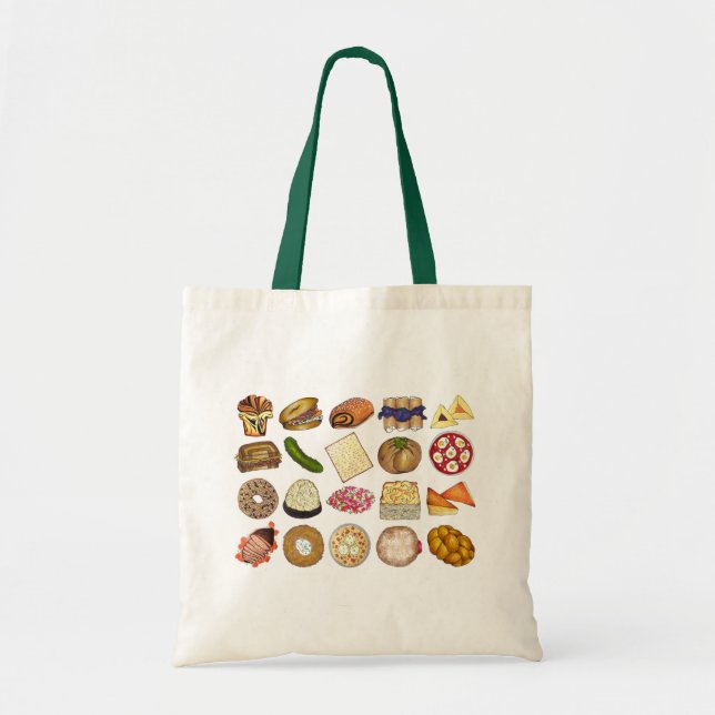 Bolso De Tela Cocina judía de fiesta de cena de comida impresa (Frente)