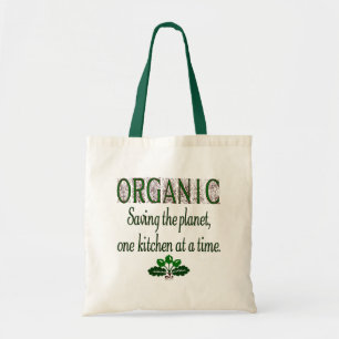 Bolso De Tela Cocina verde orgánica Tote de canvas