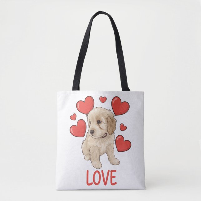 Bolso De Tela Cockapoo Love (Anverso)