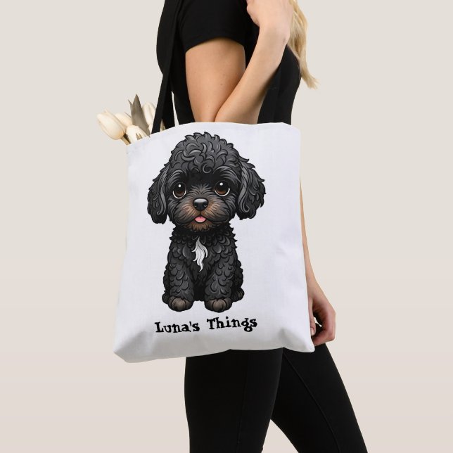 Bolso De Tela Cockapoo negro (Detalle)