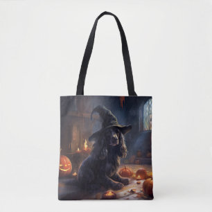 Bolso De Tela Cocker Spaniel Calabazas de Halloween Espeluznante