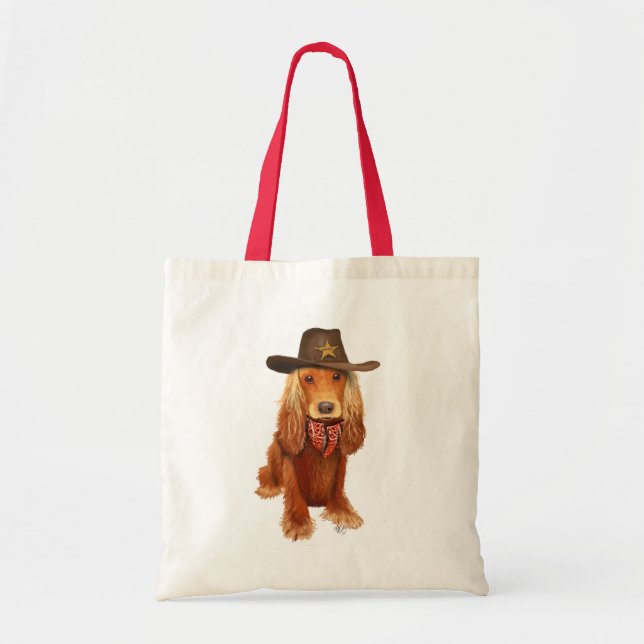 Bolso De Tela Cocker Spaniel Cowboy (Frente)