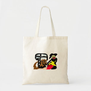 Bolso De Tela Cocker Spaniel de agua americano y señora caminand