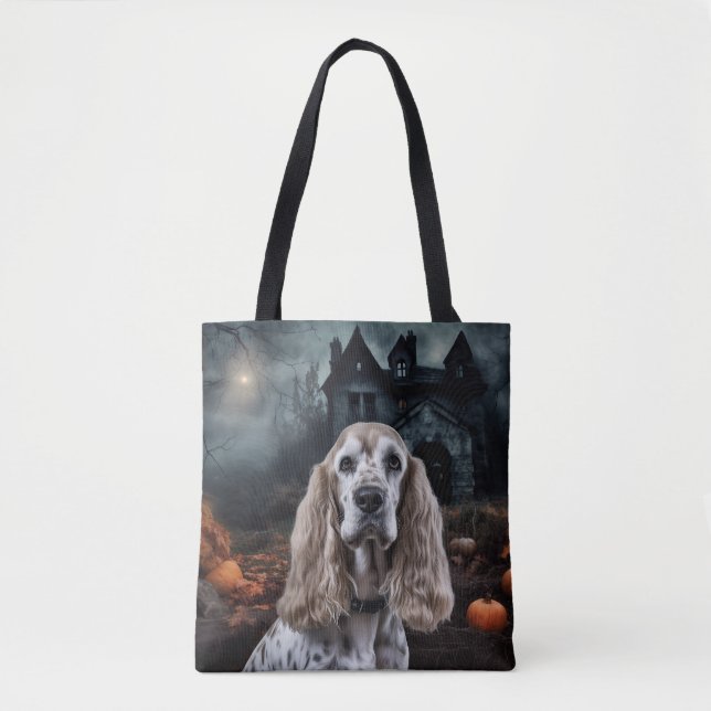 Bolso De Tela Cocker Spaniel Halloween Scary (Anverso)