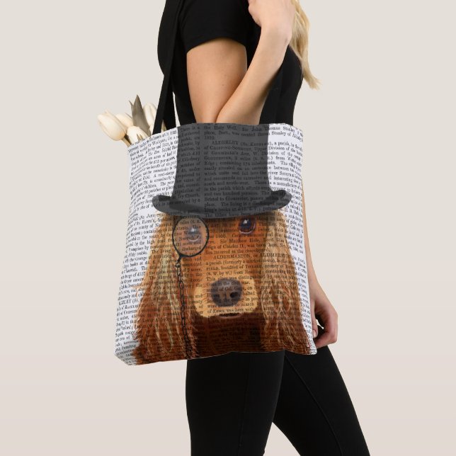 Bolso De Tela Cocker Spaniel, Hound formal y Gorra (Detalle)
