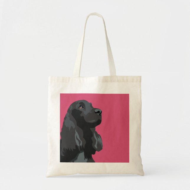 Bolso De Tela Cocker Spaniel - Negro - Plantillas de raza básica (Frente)