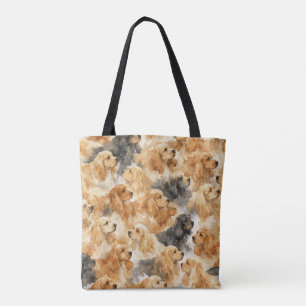 Bolso De Tela Cocker Spaniel perro acuarela 