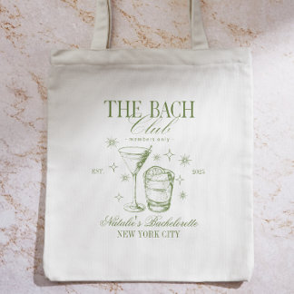 Bolso De Tela Cocktails Club Bachelorette Party Green