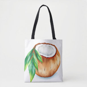 Bolso De Tela Coco acuático fresco y vibrante sobre blanco