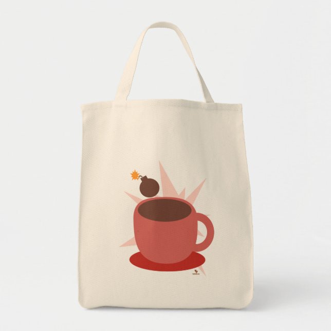 Bolso De Tela Cocoa Bomba de chocolate caliente Funny Toon (Frente)