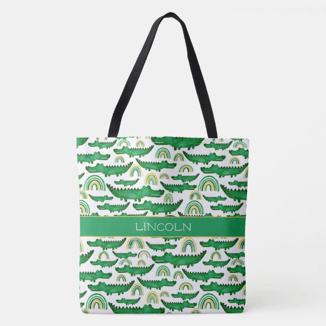Bolso De Tela Cocodrilo acuático lagrima personalizado (Anverso)