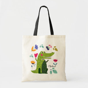 Bolso De Tela Cocodrilo divertido Entrega de nombre personaliz