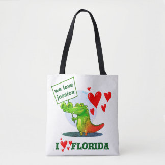 Bolso De Tela cocodrilo dulce personalizado me encanta florida
