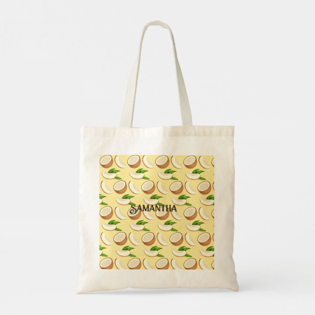 Bolso De Tela Cocoteros tropicales (Reverso)