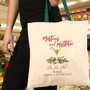 Bolso De Tela Cóctel divertido para mamá en Navidad Martini