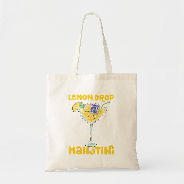 Bolso De Tela Cóctel Martini Lemon Drop Mahjong (Frente)