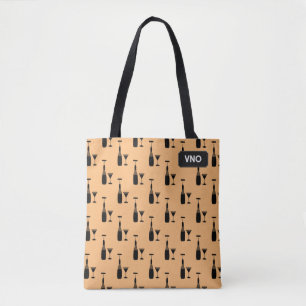 Bolso De Tela Cócteles y Vino - Bebidas Elegantes - tus iniciale