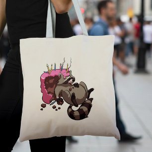 Bolso De Tela Codicioso mapache lleno de Personalizado de pastel