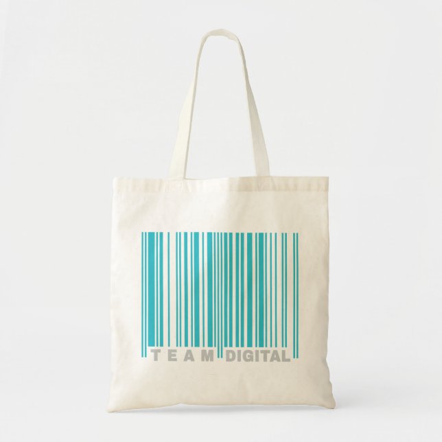 Bolso De Tela Código de barras digital de equipo para nerds (Frente)