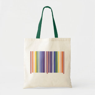 Bolso De Tela Código de barras doble del arco iris