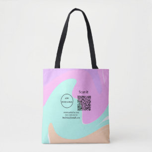 Bolso De Tela código q r simple añadir logotipo código de explor