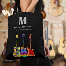 Bolso De Tela Código QR de Tutor de Música Guitarra Personalizad