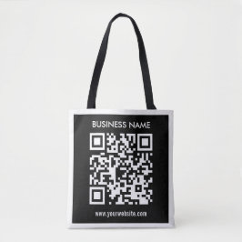 Bolso De Tela Código QR editable (generado al instante) | Negro