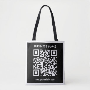 Bolso De Tela Código QR editable (generado al instante) Negro