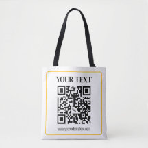 Código QR editable y texto con borde de oro amaril
