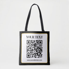Bolso De Tela Código QR empresarial con texto superior e inferio