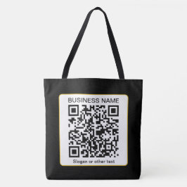 Bolso De Tela Código QR escaneable editable + su nombre comercia