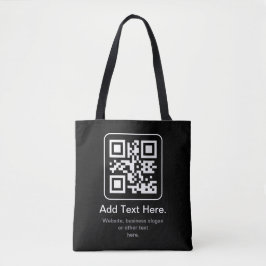 Bolso De Tela Código QR escaneable moderno | Blanco, negro y gri