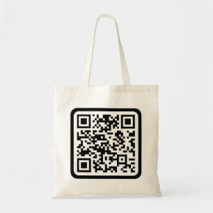 Bolso De Tela Código QR moderno editable Blanco negro o cualqu