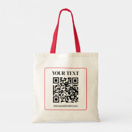 Bolso De Tela Código QR simple con borde rojo