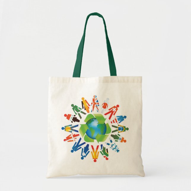 Bolso De Tela Coexista y la paz de mundo va verde (Frente)