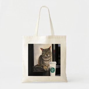 Bolso De Tela Coffe Cat