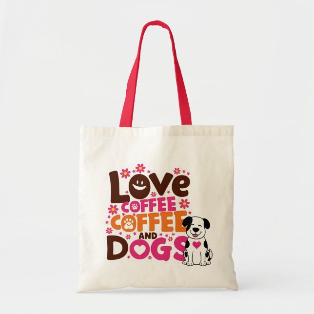 Bolso De Tela Coffe de amor y perros (Frente)