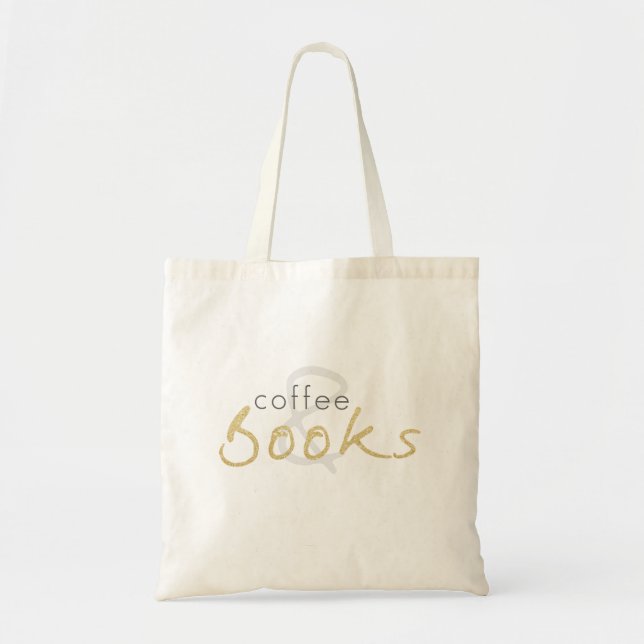 Bolso De Tela Coffe y libros tocan Bag (Frente)