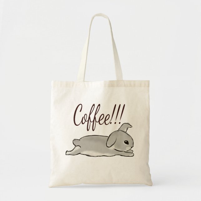 Bolso De Tela Coffee bunny  (Frente)