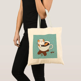 Bolso De Tela Coffee Cat Spa
