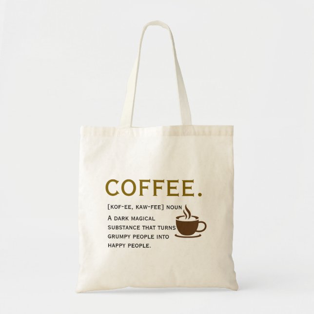Bolso De Tela Coffee Definition – Funny Dictionary-Style  (Frente)
