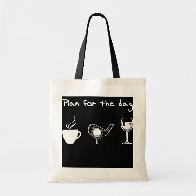 Bolso De Tela Coffee Golf Wine Funny Gift Para Hombres Mujeres (Frente)