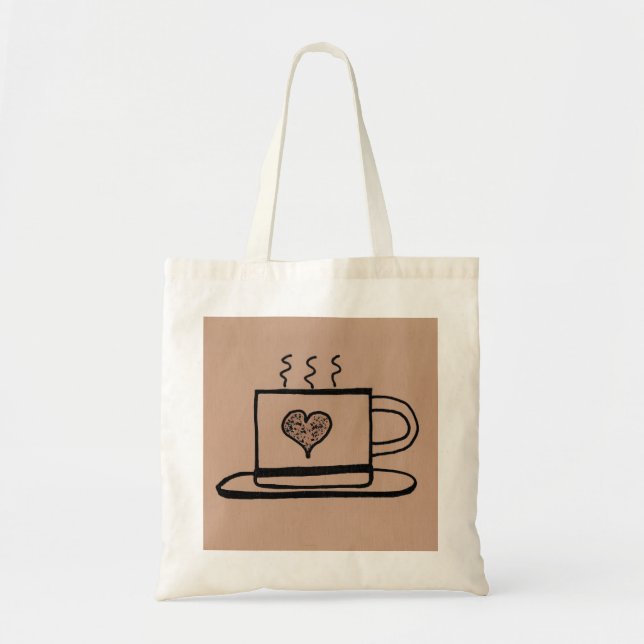 Bolso De Tela Coffee Love (Frente)
