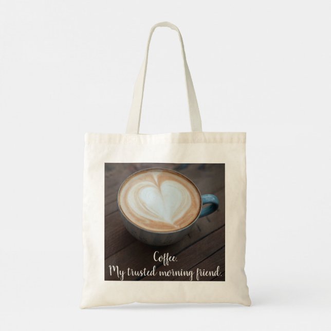 Bolso De Tela Coffee Lover's Heart Shape Latte Art (Reverso)